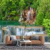 Forest Waterfall Wallpapers Modern Nature Scenery Wall Papers For Living Room Bedroom Waterfall Mural Home Decor