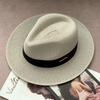 Unisex Panama Straw Sun Hat with Wide Brim, UV Protection, and Adjustable Fit