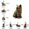 Cute Animal Figurines Retro Tea Pet Crafts Small Cat Metal Statue  Car