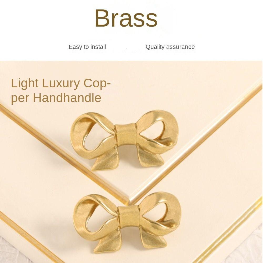 Retro Bow Tie Brass Handle Luxury Wardrobe Drawer Pulls Creative Cabinet Door Knobs  Cupboard