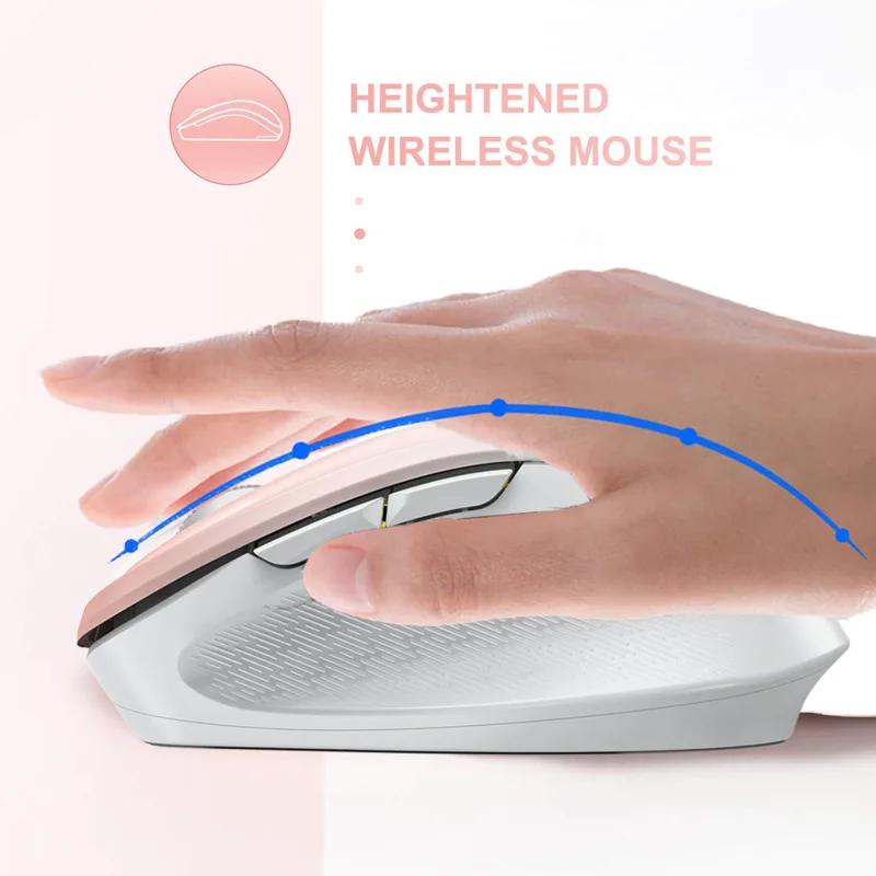 Ergonomic Rechargeable LED Backlit Wireless Silent Mouse 2.4G Dual Mode Plug And Play 1600 DPI Wireless Mouse for Laptop/Desktop