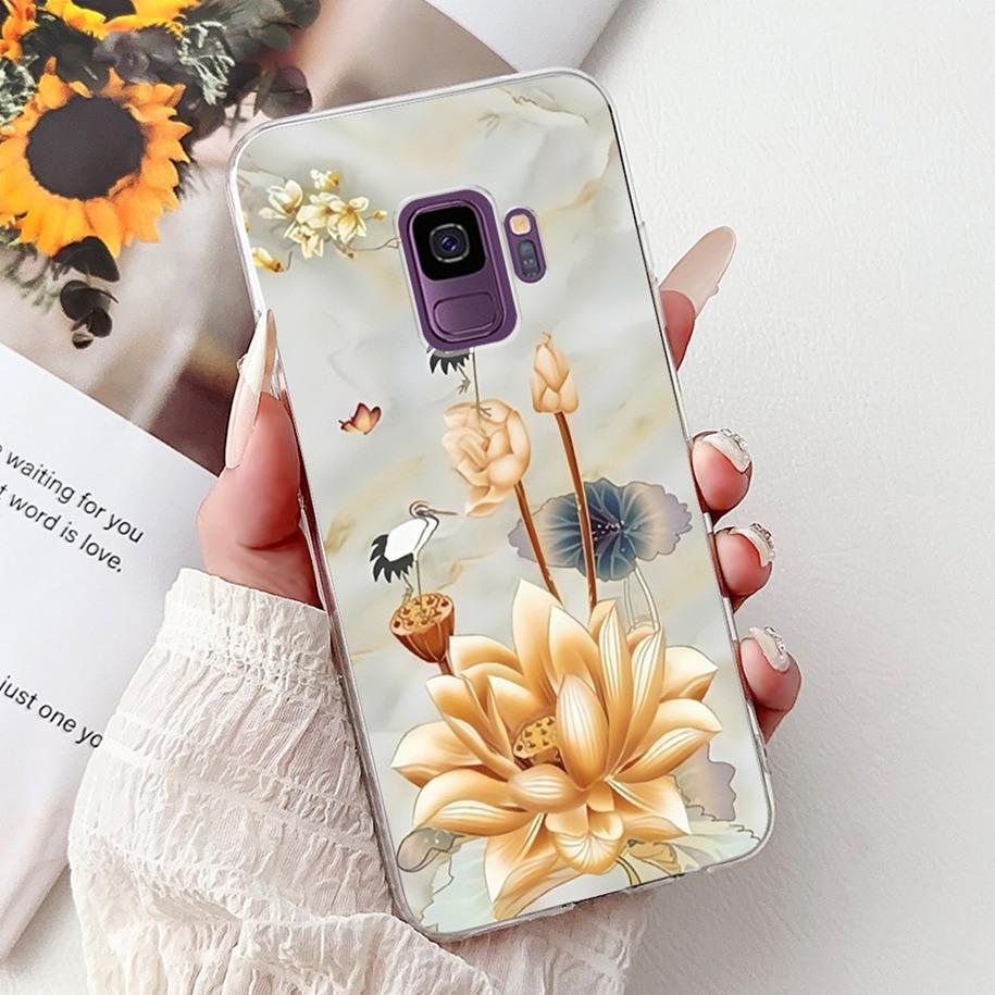 Чехол для Samsung Galaxy S9 SM-G960F Чехол Модный Цветок Мягкий Тонкий Задняя Крышка Для Samsung S9 Plus S 9 GalaxyS9 S9+ SM-G965F Capa