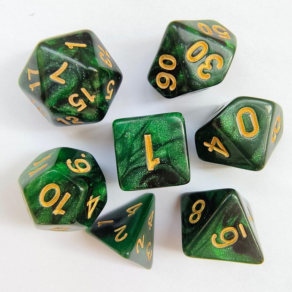 7pcs/lot Polyhedral Dice Set Double-Colors Dice D4 D6 D8 D10 D% D12 D20 for DND RPG Table Games