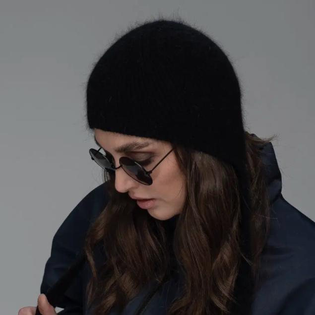 Чепчик шапка женский из итальянской ангоры модный Модная женская кепка из итальянской ангоры