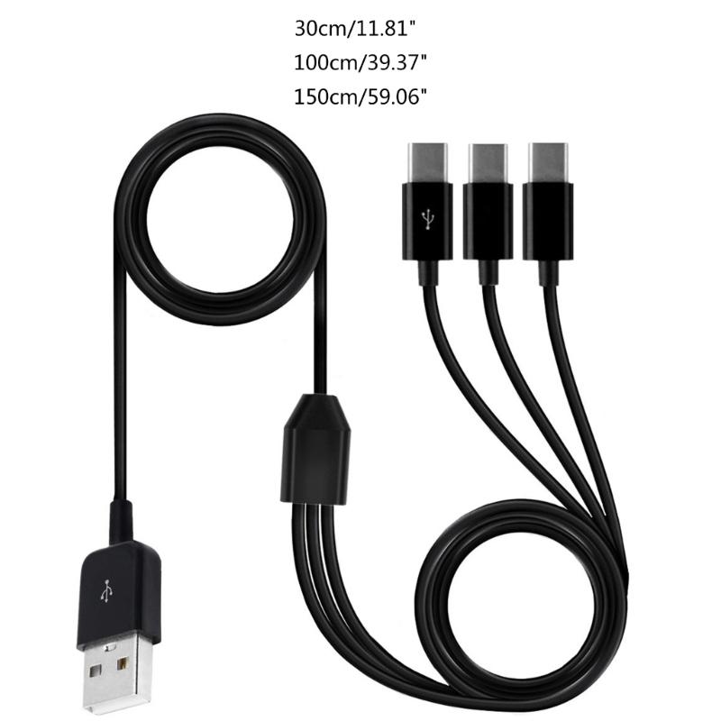 Разветвитель USB C, USB A (папа) на 3 USB Type-C (папа), кабель для синхронизации данных и зарядки, 3 в 1, шнур для быстрой зарядки мобильных устройств