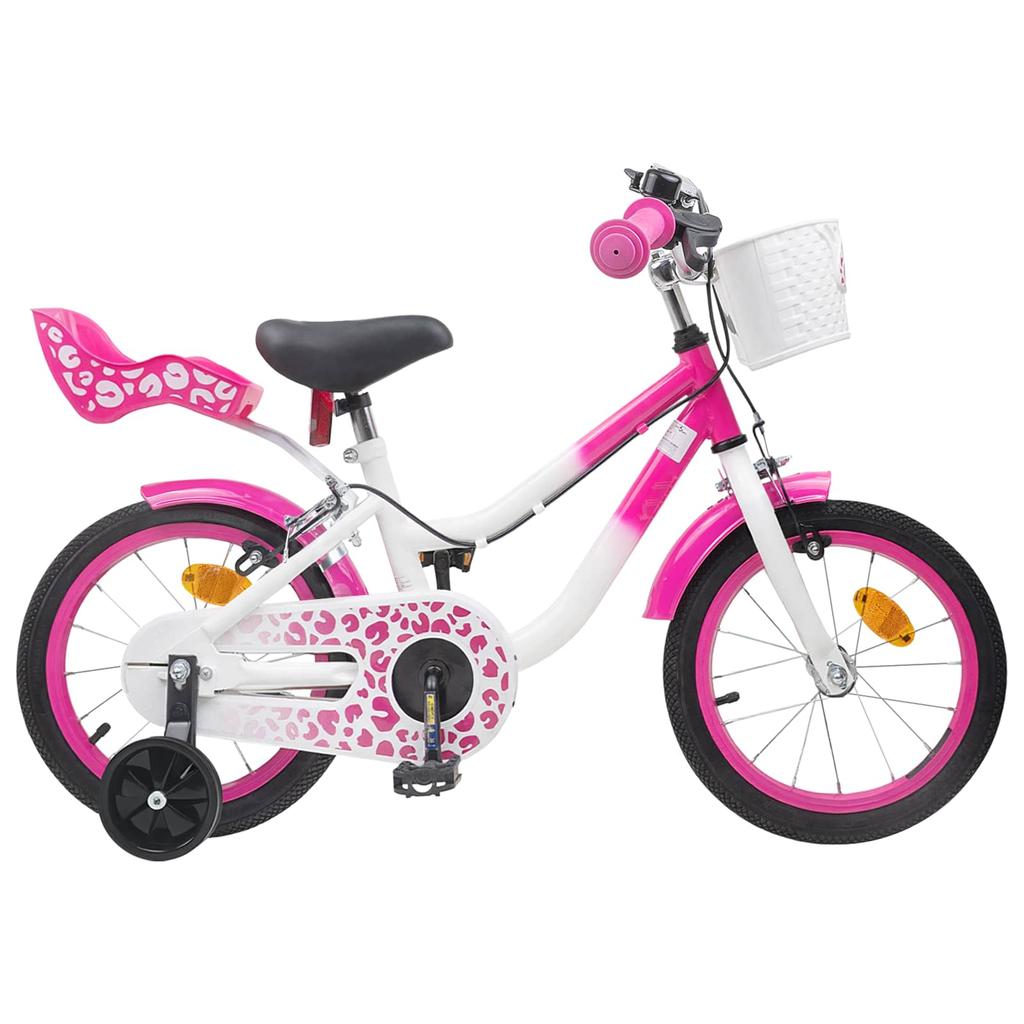 Kids Bike with Training Wheels 14 Inches for Ages 3 5 Pink