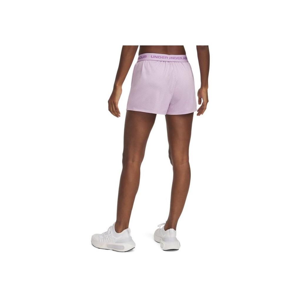 Under Armour Play Up Tech™ Mid Rise Breathable Training Letter Sports Shorts Women Shorts Purple 1390382-543