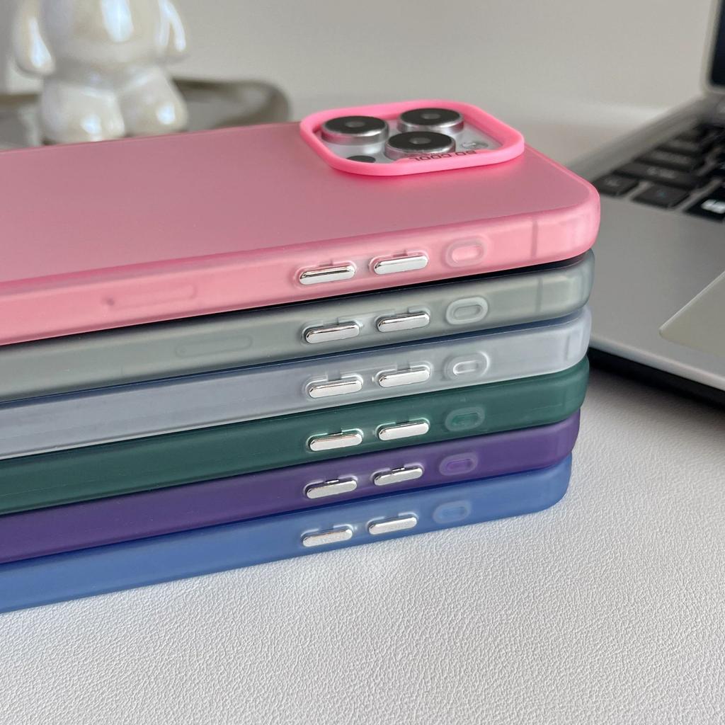 For Apple 15promax Skin Protection Case for IPhone 14 Laser IMD Solid Color Material Color Silver Phone Case