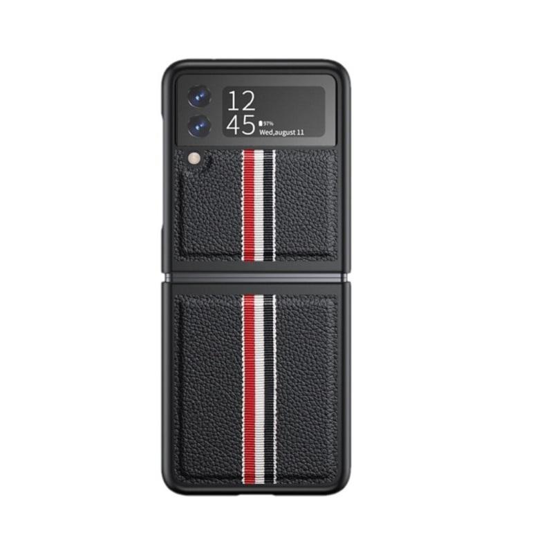 Классический складной деловой чехол в полоску для Samsung Galaxy Z Flip 4, чехол Zflip4, роскошный противоударный кожаный чехол для Samsung Z Flip 3