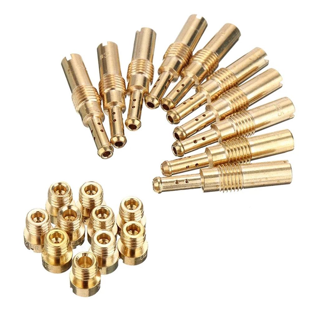 10pcs Motorcycle Carburetor Main Jets Slow Pilot Jets for PWK PWM Keihin OKO CVK NSR KSR Carb Set Injector Nozzle