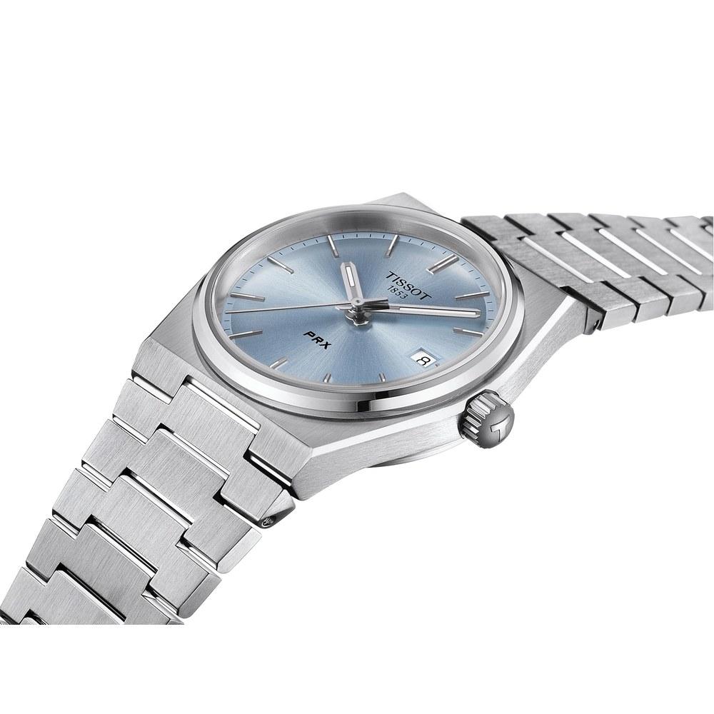 Часы Tissot PRX 35MM T1372101135100 Мужские Светло-голубой циферблат Браслет
