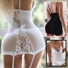 TAM Women Lace Lingerie V-Neck Bra Thong With Garter Underwear Pajamas Suit Set