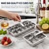 6/18 Cavity Quick Freezing Stainless Steel Ice Tray Lever Release Metal Cube Maker Mold Reusable Box For Cocktail Drinks