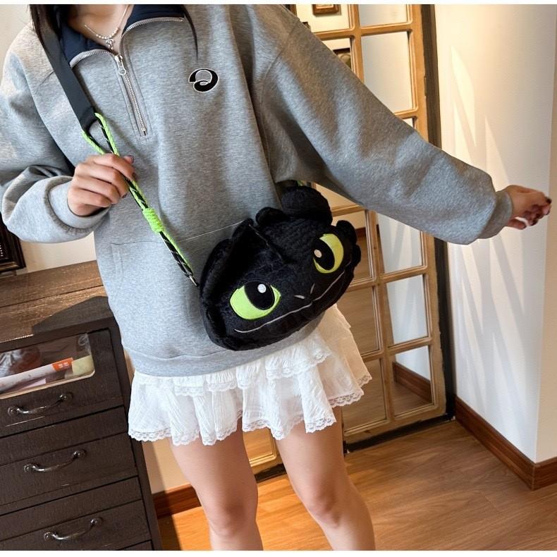 How To Train Your Dragon Toothless Plush Shoulder Bag With Padded Straps For Casual And School Use