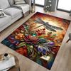 1 шт. Стрекозы Цветы Очень Большой Нескользящий Ковер для Пола, Офис, Семья, Спальня, Ковер Большой Площади, Ковер для Помещений, Яркие Цвета