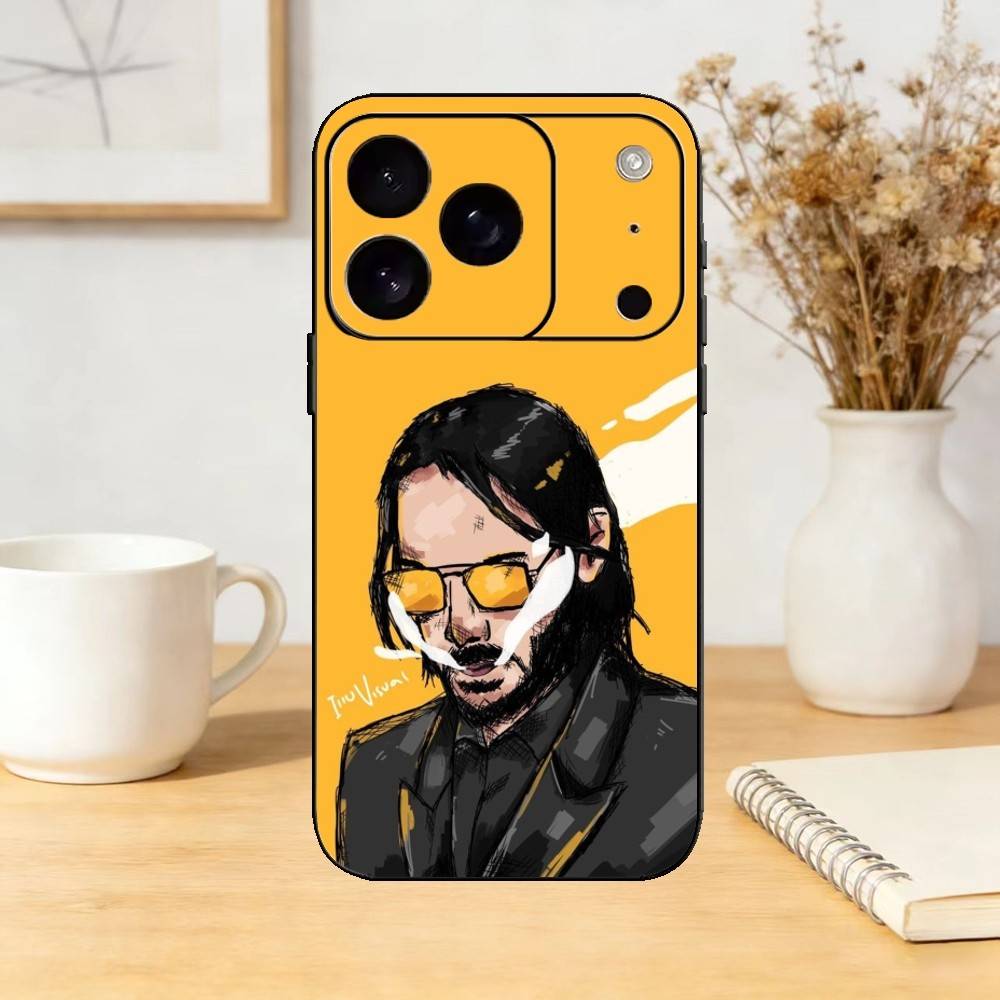 К-Киану Р-Ривз Джон Уик Чехол для телефона Для iPhone 17,16,15,14,13,12,11 Plus,Pro,Max,Mini Силиконовый черный Мягкий чехол