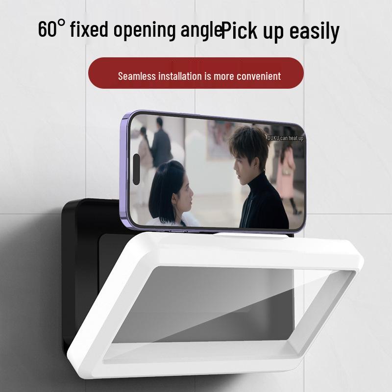 Waterproof Fog-Proof Rotatable Wall-Mounted Phone Holder for Bathroom & Kitchen