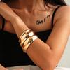 Fashion Exaggerated Metal Arc Plain Ring Bracelet Bracelet Wide Face Multi-layer Simple Bracelet