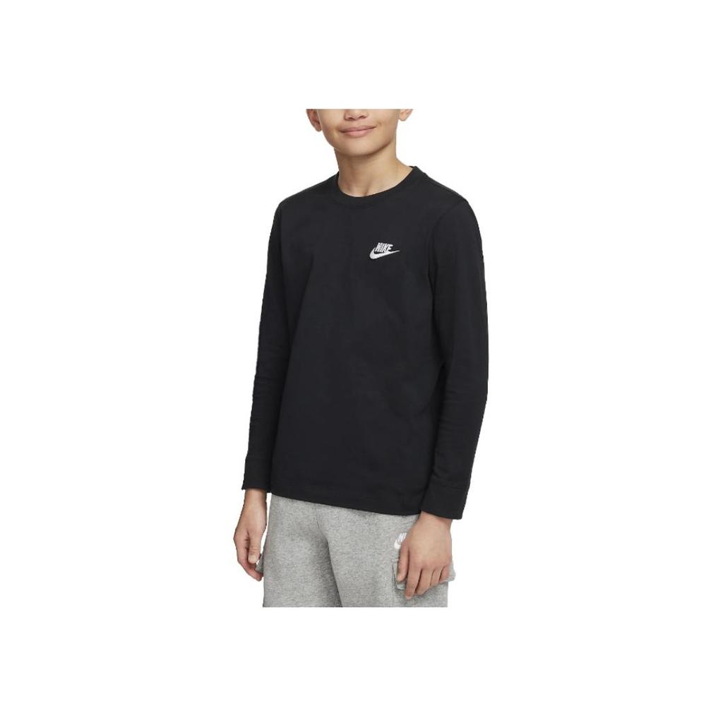Nike Sportswear Comfortable Soft Versatile Skin-Friendly Long Sleeve T-Shirt Kids Tops Black FZ4946-010
