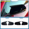 1 пара глянцевых черных накладок на боковые зеркала заднего вида цвета карбонового волокна для Ford Mustang 2015-2025 Автомобильные аксессуары для экстерьера