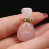 Perfume Bottle Natural Stone Pendant Oval Rose Quartz for Jewelry Making DIY Necklace Accessory