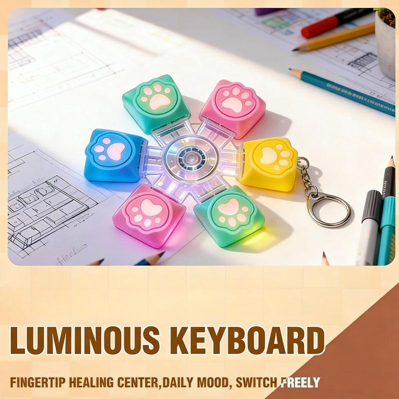 Кошачья лапка Keycap Брелок Механическая клавиатура Fidget Spinner Снятие стресса Милый брелок для офисного стола Подарок от тревоги