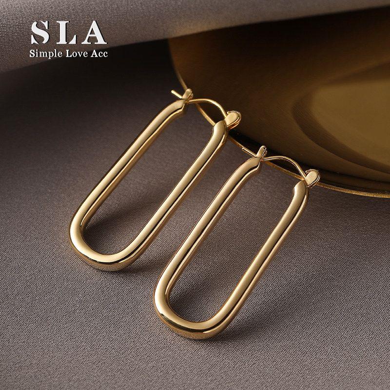 Simple Love ACC Private European and American Exaggerated Simple Geometric Design Advanced Sense Original Earrings Women