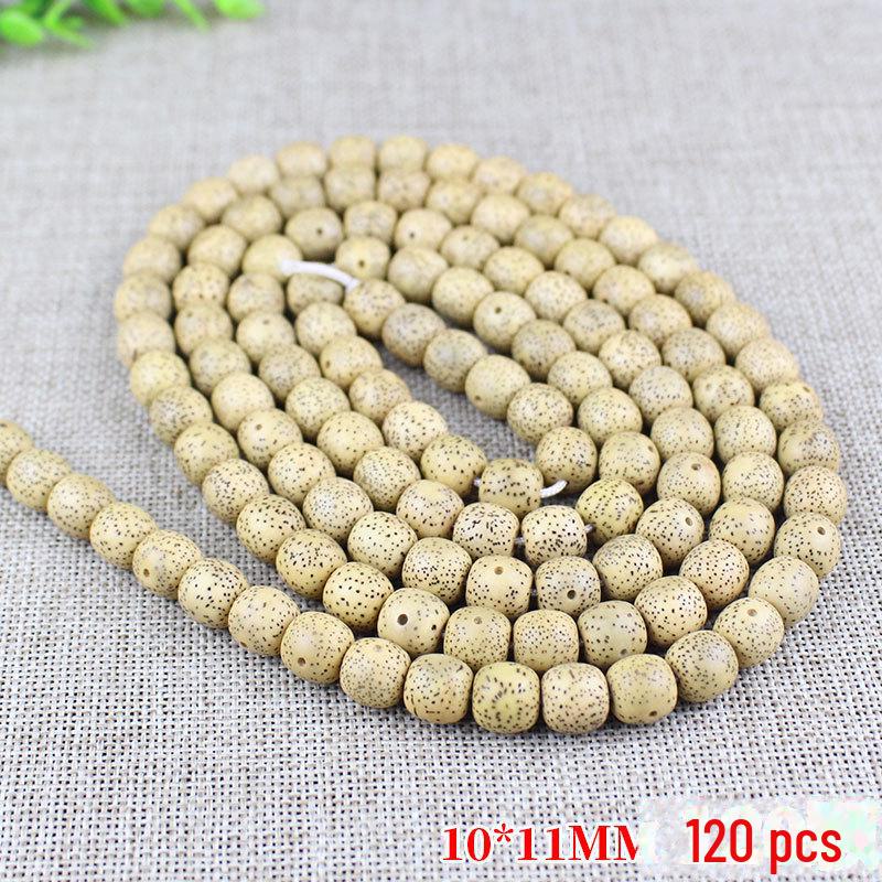 Golden Yellow Star Moon Bodhi Beads Bracelet - 108 Beads Rosary, Hainan Traditional Material
