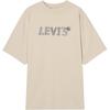 Levis Loose Letter Print Round Neck Short Sleeve T-Shirt Men Tops Beige 001B0-0001