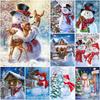 DIY Snowman 5D Diamond Painting Full Round Drill Christmas Gift Snow Scenery Diamond Embroidery Cross Stitch Kits Home Decor