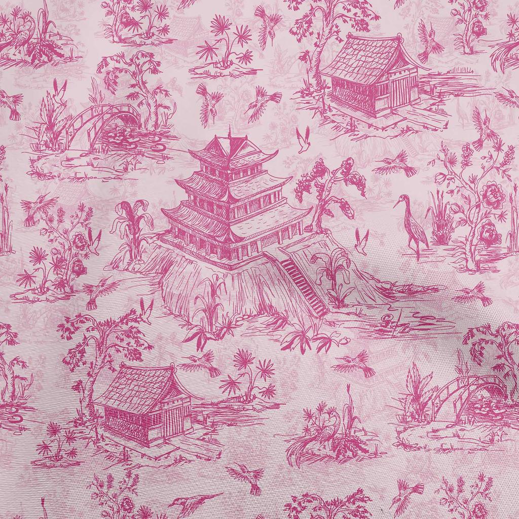 oneOone Cotton Flex Brown Fabric Asian Japanese Pattern Sewing Fabric By The Yard Printed Diy Clothing Sewing Supplies 40 Inch