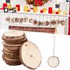 Natural Wood Tree Discs 9-10cm Pre-Drilled Wooden Discs 1cm Thick Smooth Wood Slices for DIY Crafts Wedding Wall Decorations