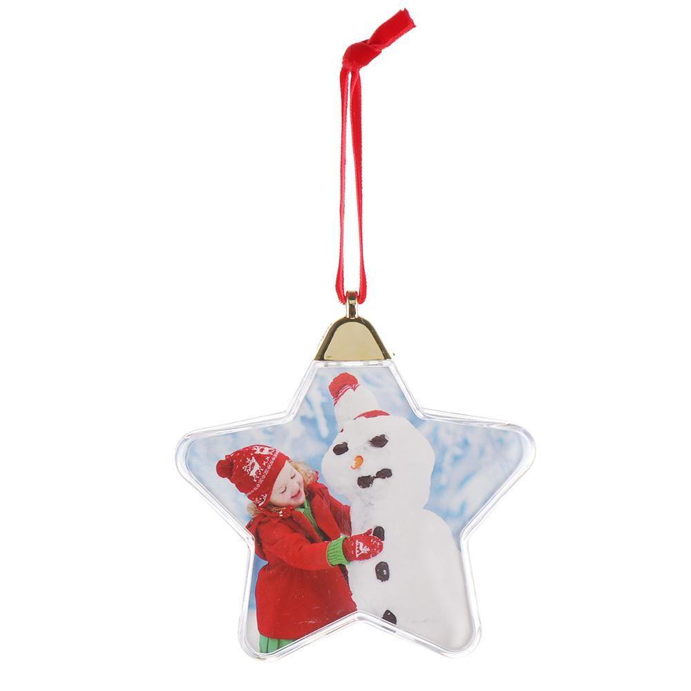 Festival Party Xmas Tree Ornaments Picture Frame Pendant Photo Christmas Ball Photograph Holder