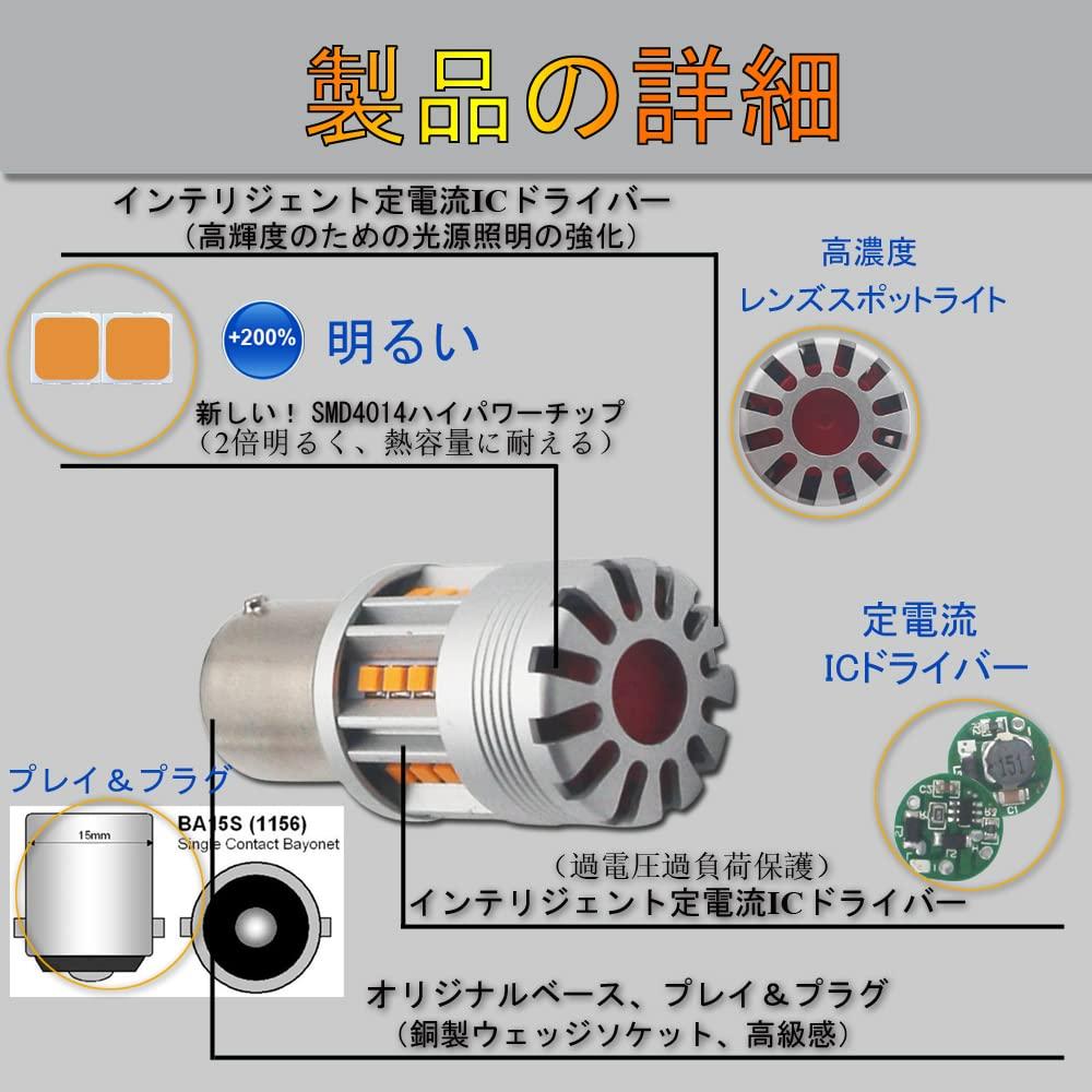 Светодиодный указатель поворота Eseastar S25 180°, лампа BA15S, P21W, янтарный, охлаждающий вентилятор, высокая вспышка,
