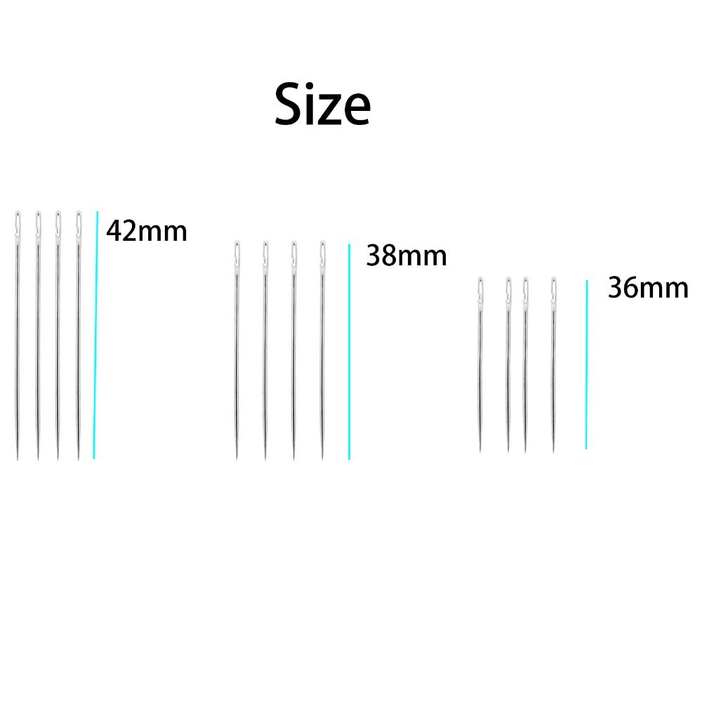 12 шт. Иглы из нержавеющей стали с глухим ушком, иглы для продевания нити с боковым отверстием, ручные инструменты, швейные иглы, для пожилых