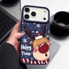 Милый чехол для телефона с лазерной печатью рождественского лося для iPhone Air 17 16 15 14 13 12 Pro Max 16 15 Plus 13 17 Pro 11 Ударопрочная жесткая накладка