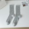 Sweet Solid Color Mesh Mid Tube Socks Lace Ballet Style Lolita Socks Hollow Out Ultra-thin Ultra-thin Socks JK
