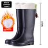 Women's 2025 Thick-Soled High-Top Plus Velvet Waterproof Rain Boots - Fashionable Non-Slip Outdoor Footwear