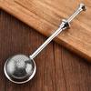 Stainless Steel Tea Strainer One Handed Operation Ball Shape Tea Filter Dual-Function Quick Sifting Flour Sifter for Baking Cakes And Spices