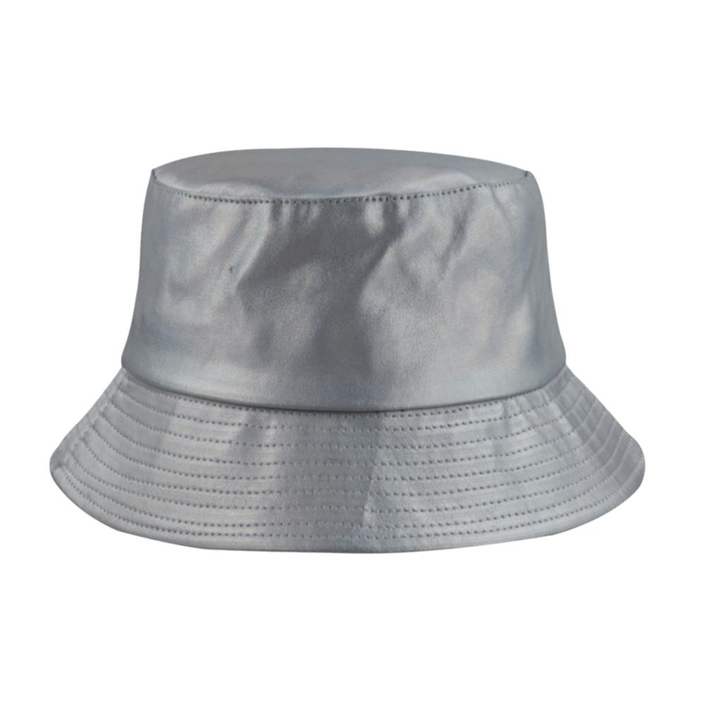 Leather Luminous Bucket Hat Wide Brim Shiny Sun Cap Unisex Laser Rainbow Fisherman Hat  Sunshade