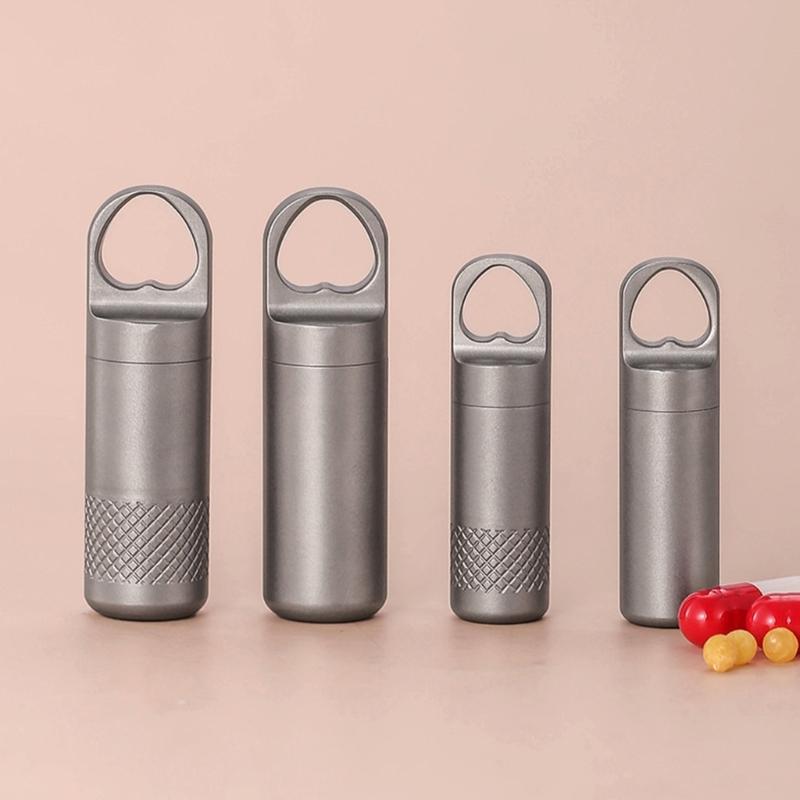 Waterproofs Medicine Box Case Keychains Holder Pills Box Case Titaniums Pills Container Bottles Pills Container