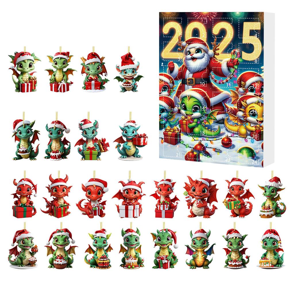 2D Christmas Advent Countdown Calendar Mysrery Box Baby Christmas Tree Ornament
