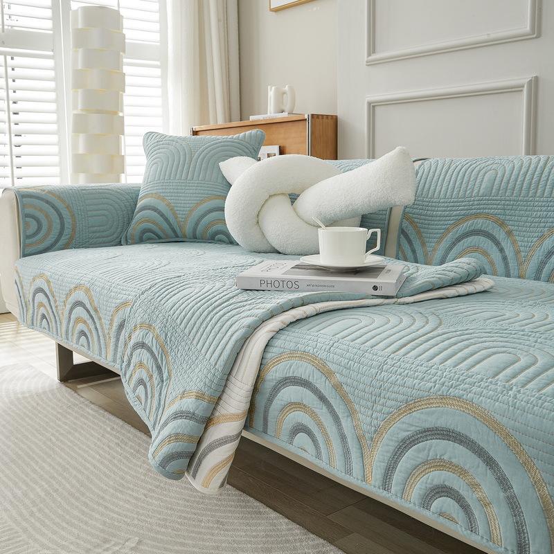 Cotton Sofa Cushion Four Seasons Universal Simple Modern Cotton Fabric Non-Slip Sofa Cover Summer Cover Towel Cushion