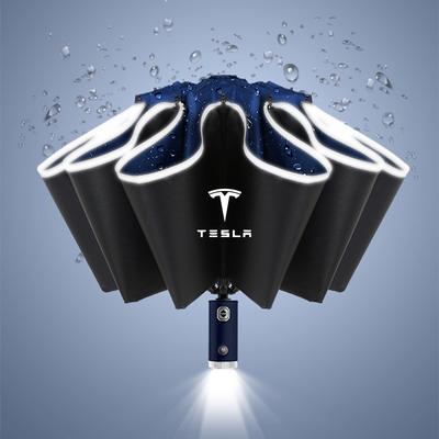 Полностью автоматический УФ-зонт со светодиодным фонариком, светоотражающей полосой, обратным механизмом для аксессуаров Tesla Model 3 S X Y