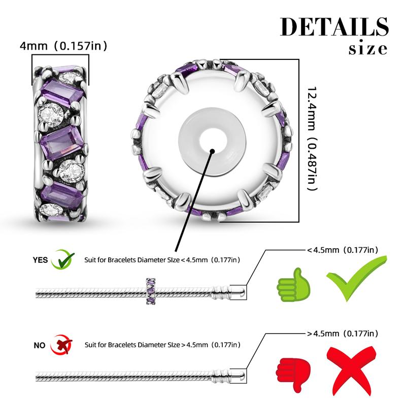 925 Sterling Silver Murano Glass Red Beads Blue Pink Purple Round Charm Plata De Ley 925 For Original Bracelet Jewelry