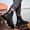 Punk Style Genuine Leather Motorcycle Boots High Top For Mens Casual Shoes Versatile Classics Ankle Boots Warm Winter Footwear