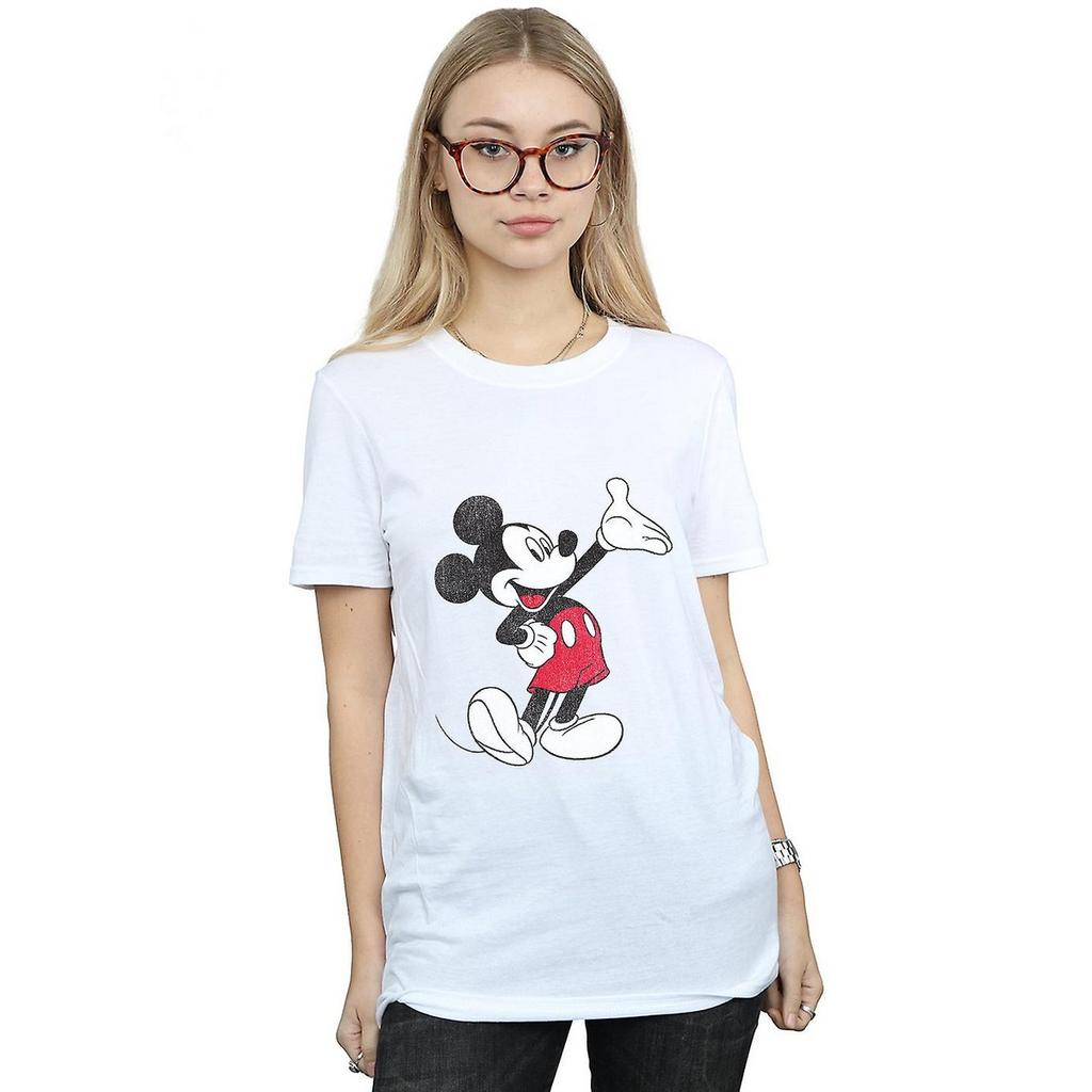 Disney Женская/Дамская Классическая Волна Микки Маус Хлопковая Футболка Оверсайз