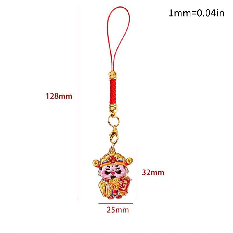 Милый брелок Five Gods Of Wealth, китайский Новый год, счастливый брелок, подвески, украшения для сумок, цепочки для телефонов, аксессуары, подарки