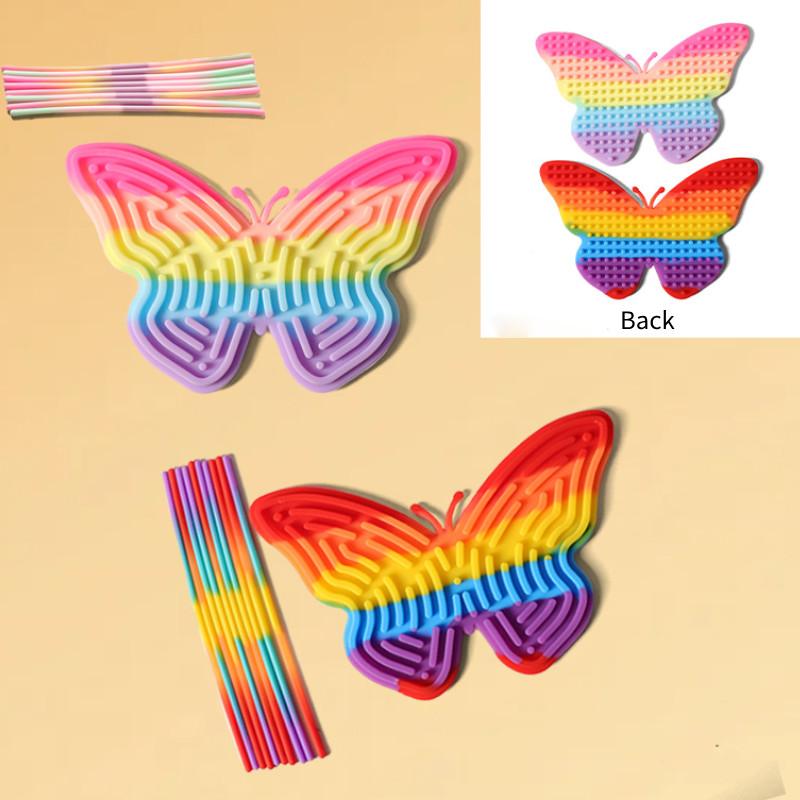 Красочная силиконовая сенсорная развивающая доска для детей с дизайном единорога для снятия стресса