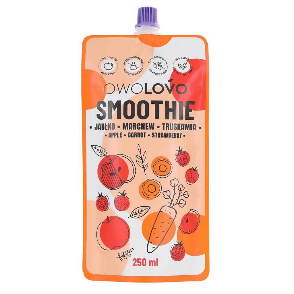 Apple smoothie with carrots and strawberries 250 ml